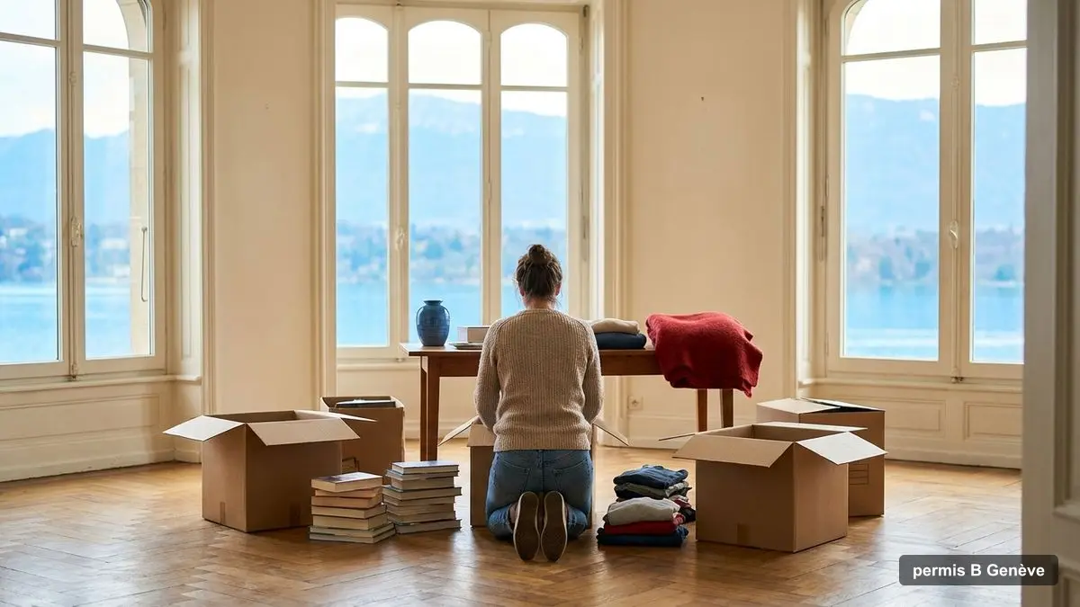 Newcomer settling into a Geneva apartment on a B permit