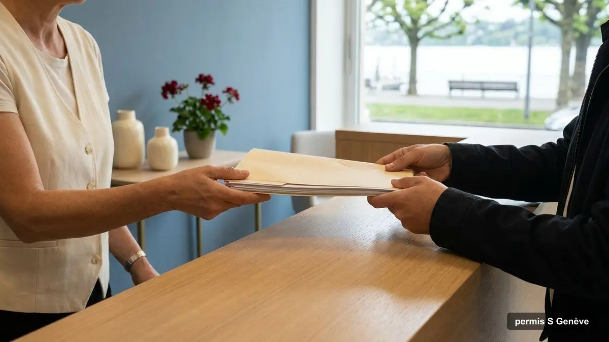 Reception desk for people in need of protection in Geneva
