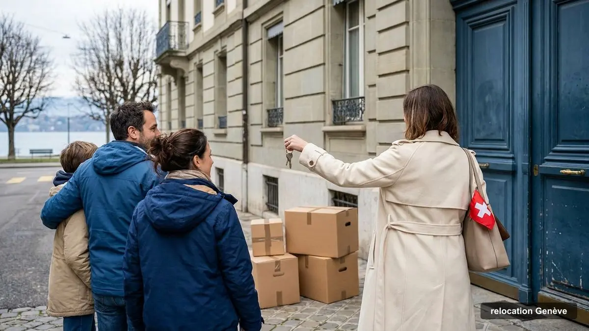 Expat family arriving in Geneva with a relocation agency